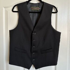 Joseph Abboud Black Formal Vest with V-Neck and Wool Blend
